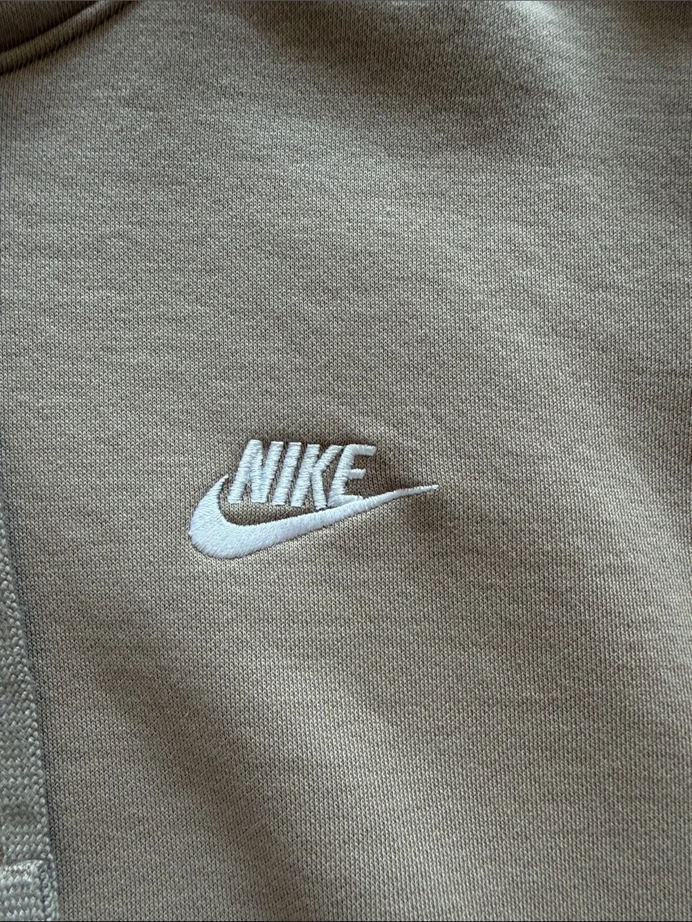 Like New Nike Men's Tan Hoodie with White Swoosh